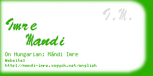 imre mandi business card